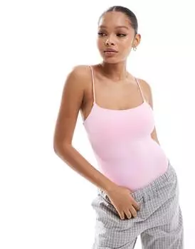 Боди Pull&bear Polyamide, розовый