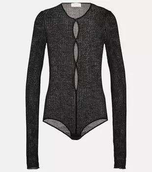 Боди рельефной вязки Sportmax, черный