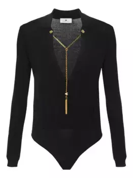 Боди с цепочкой Elisabetta Franchi, черный