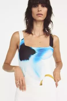 Боди с цветочным принтом ZARA, разноцветный