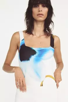 Боди с цветочным принтом ZARA, разноцветный