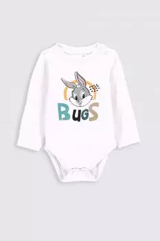 Боди с длинным рукавом Coccodrillo Looney Tunes, белый