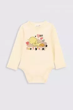 Боди с длинным рукавом Coccodrillo Looney Tunes, экрю
