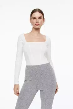 Боди с длинными рукавами H&amp;M, белый