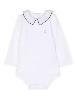 Боди с длинными рукавами и логотипом Douuod Kids, белый