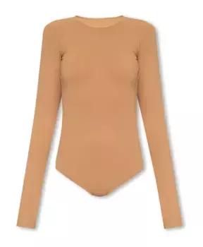 Боди с длинными рукавами Mm6 Maison Margiela, бежевый