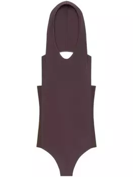 Боди с капюшоном Courrges, коричневый