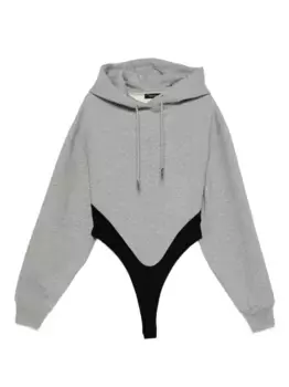 Боди с капюшоном Mugler, серый