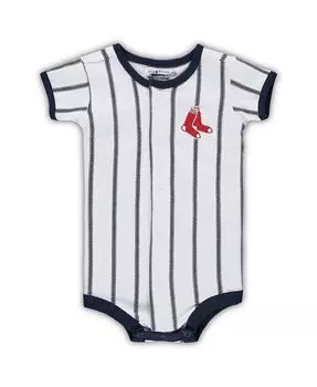 Боди с короткими рукавами Boston Red Sox Power Hitter для новорожденныхбелого и темно-синего цвета Outerstuff, белый/темно-синий