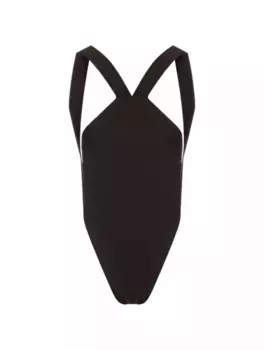 Боди с открытой спиной Saint Laurent, черный