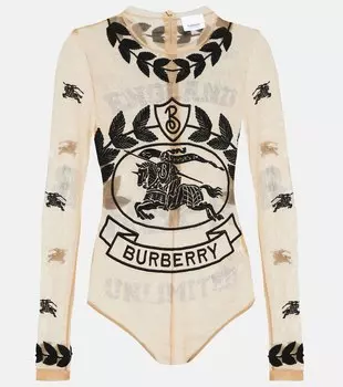 Боди с принтом Eloise BURBERRY, бежевый