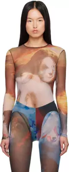Боди с разноцветным принтом Mugler