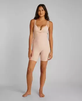 Боди с утягивающими шортами STAY PUT MESH Calvin Klein, бежевый