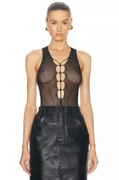 Боди с вырезами Saint Laurent, цвет Noir