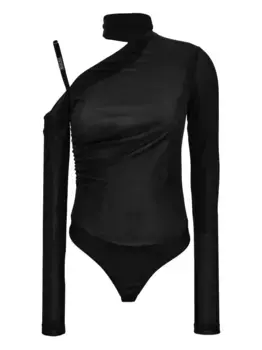 Боди с высоким воротником Versace Jeans Couture, черный