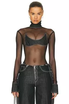 Боди Sami Miro Vintage Mesh, цвет Denim