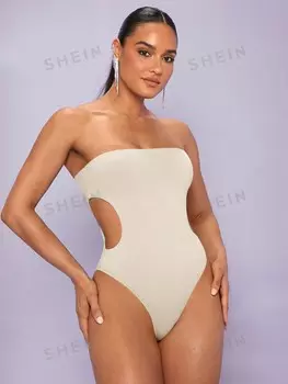 Боди Shein Bae с вырезами, абрикосовый