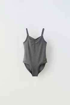 Боди со сборками Zara, серый