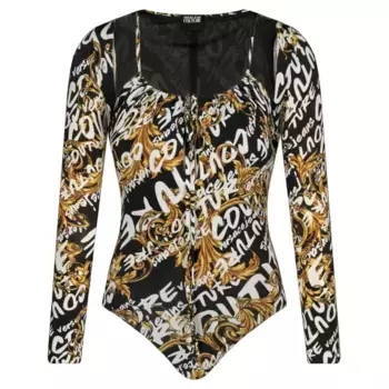 Боди стандартной формы Versace, черный