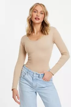 Боди Stone Seamless с длинными рукавами QUIZ Clothing