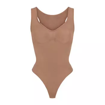 Боди-стринги с круглым вырезом SKIMS Seamless Sculpt, цвет Sienna