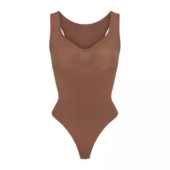 Боди-стринги с круглым вырезом SKIMS Seamless Sculpt, цвет Jasper