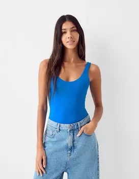 Боди-Танк Bershka, синий