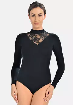 Боди Teyli Langrmeliger halber Rollkragenpullover fr Frauen Elli, черный