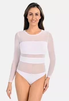 Боди Teyli Langrmeliger Mesh suit fr Frauen Stripy, белый
