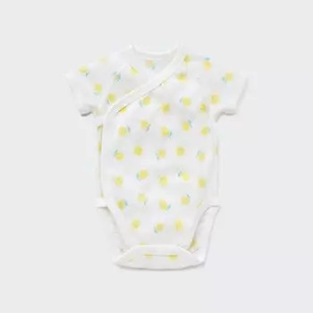 Боди UNIQLO Joy of Print из хлопковой сетки с короткими рукавами, белый