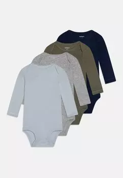Боди UNISEX 4 PACK Carter's, цвет light blue/khaki/grey