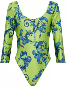 Боди Versace Jeans Couture с принтом Barocco, зеленый