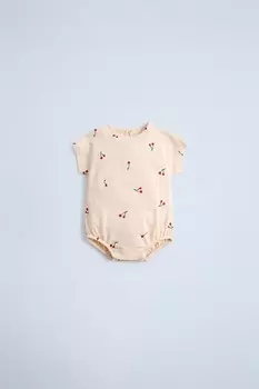 Боди вишневый ZARA, бежево-розовый