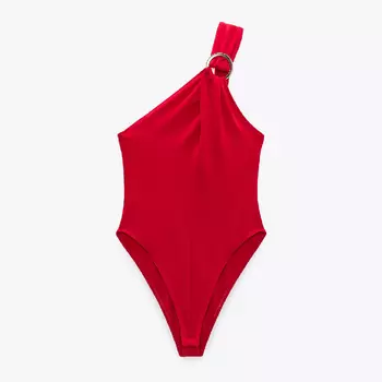 Боди Zara Crossover With Ring, красный