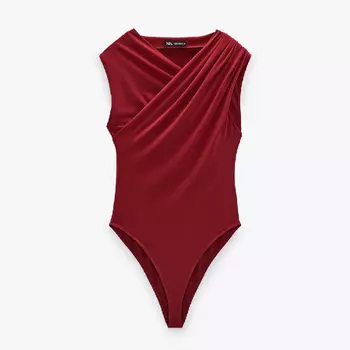 Боди Zara Draped Neck, красный