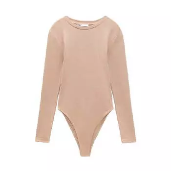 Боди Zara Long Sleeves, бежево-розовый