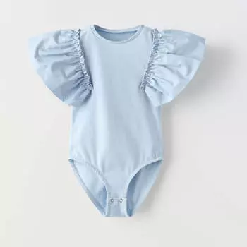 Боди Zara Summer Camp Contrast, голубой