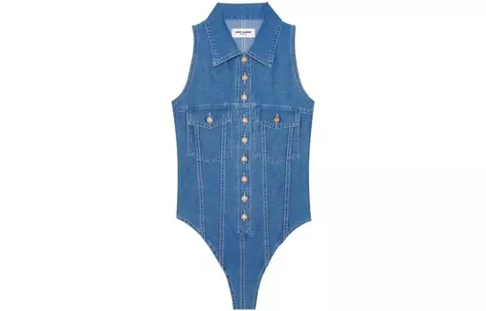 Боди Женский Синий Saint Laurent
