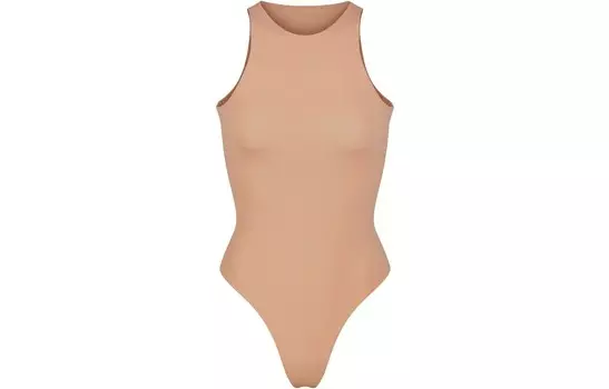Боди женское цвета охры Skims