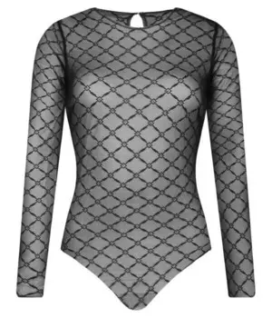 Боди женское Elisabetta Franchi прозрачное с узором, черный