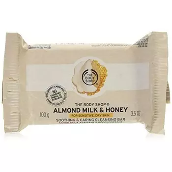 Body Shop Успокаивающее и ухаживающее очищающее мыло «Миндальное молоко и мед», 100 г, The Body Shop