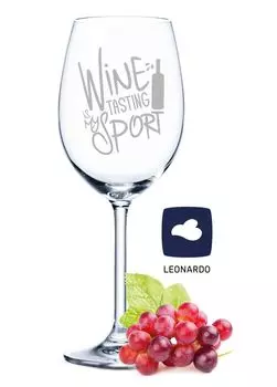 Бокал для вина Leonardo с гравировкой - Вино - моя дегустация Спорт - Забавный подарок для вина - Подарок для женщин и мужчин, идеальный подарок на день рождения - бокалы для вина Gravurzeile