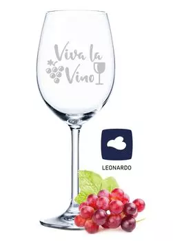Бокал для вина Leonardo с гравировкой - Viva la Vino - подарок сомелье-любителю и любителю вина - бокалы для вина - подарок на день рождения для женщин и мужчин Gravurzeile