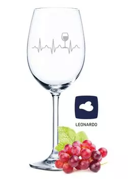 Бокал для вина Леонардо с гравировкой - вино Heartbeat - подарок для сомелье-любителя и любителя вина - бокалы для вина - подарок на день рождения для женщин и мужчин Gravurzeile