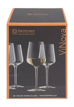 Бокалы для белого вина ViNova, набор из 4 шт., прочные, долговечные Nachtmann, цвет Klar