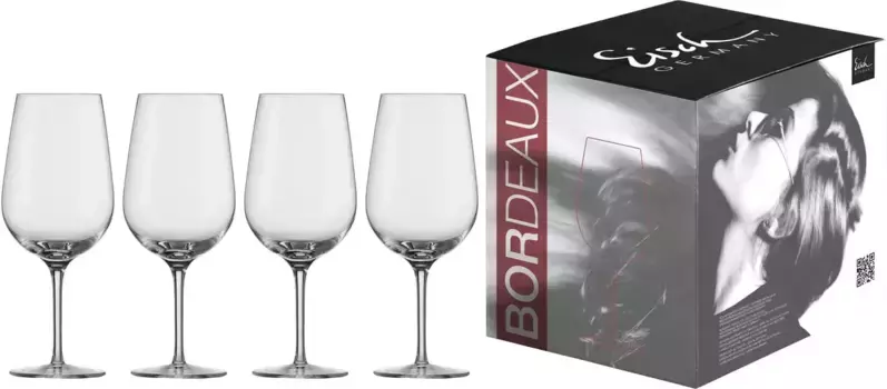 Бокалы для красного вина Eisch "Vinezza", (набор, 4 шт.), (бокал Бордо), без свинца, 655 мл, 4 шт 23 см, цвет transparent