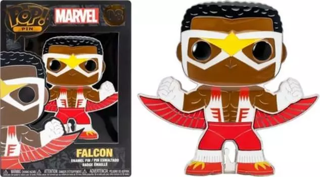 Большая эмалированная булавка marvel - pop № 08 - сокол Funko