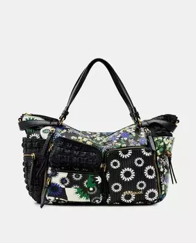 Большая черная сумка с нашивкой Desigual, черный