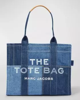 Большая джинсовая сумка-тоут Marc Jacobs, цвет Blue Denim