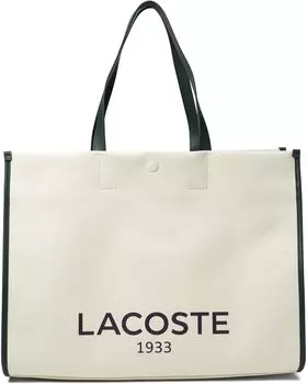 Большая холщовая сумка для покупок Heritage Lacoste, цвет Cake Flour White/Agave Red/Symphony Blue